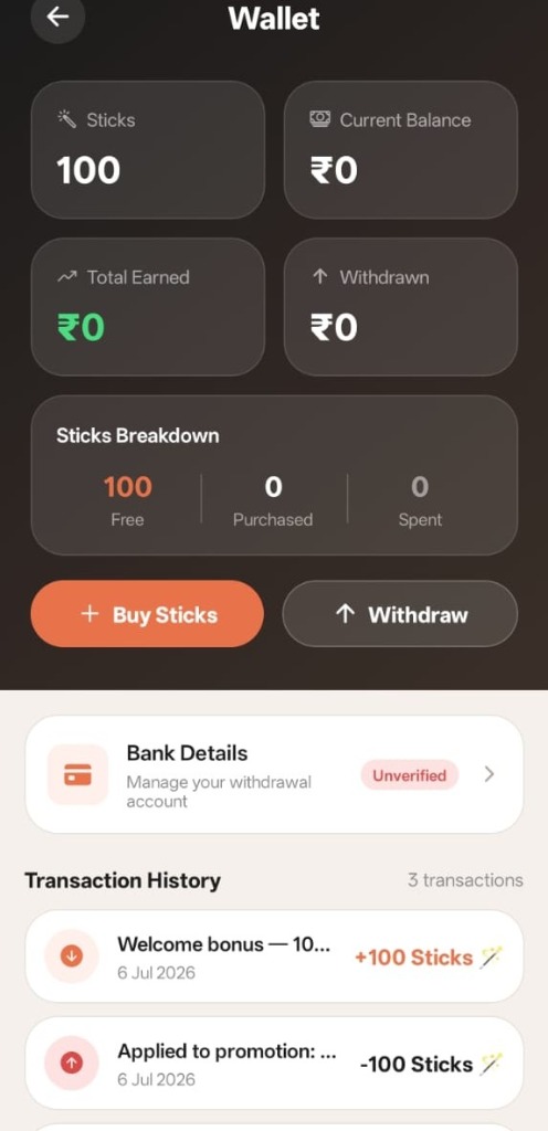 SpreadB Wallet and Earnings Dashboard