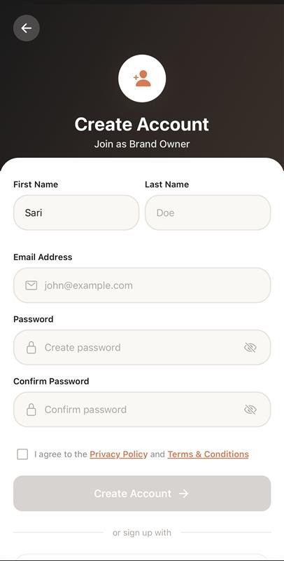 SpreadB Brand Owner Account Setup